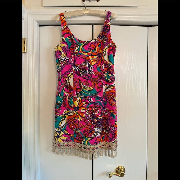 🌺Lilly Pulitzer tassel Hem Dress Sz 8 - Picture 4 of 13